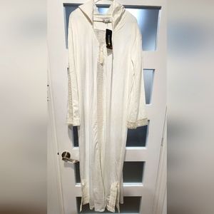 White Kaftan embroidery long sleeves dress maxi